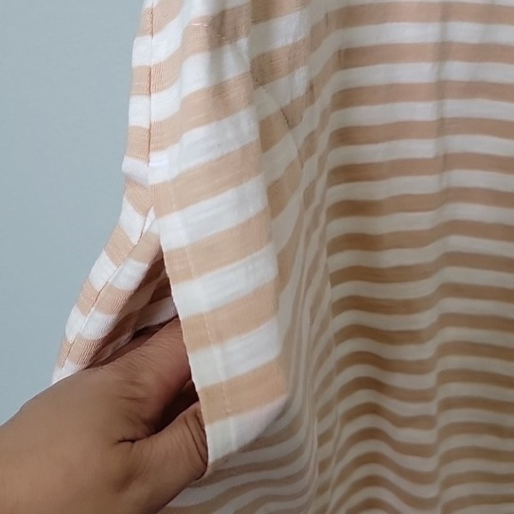 Old Navy XL Sleeveless Aura Tan and White Stripe Cotton Shift dress NWT - Picture 5 of 7